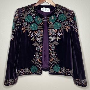 Vintage Oscar de la Renta Velvet Embroidered Jacket